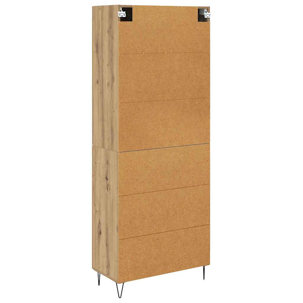 vidaXL Highboard Dąb rzemieślniczy 69,5 x 34 x 180 cm