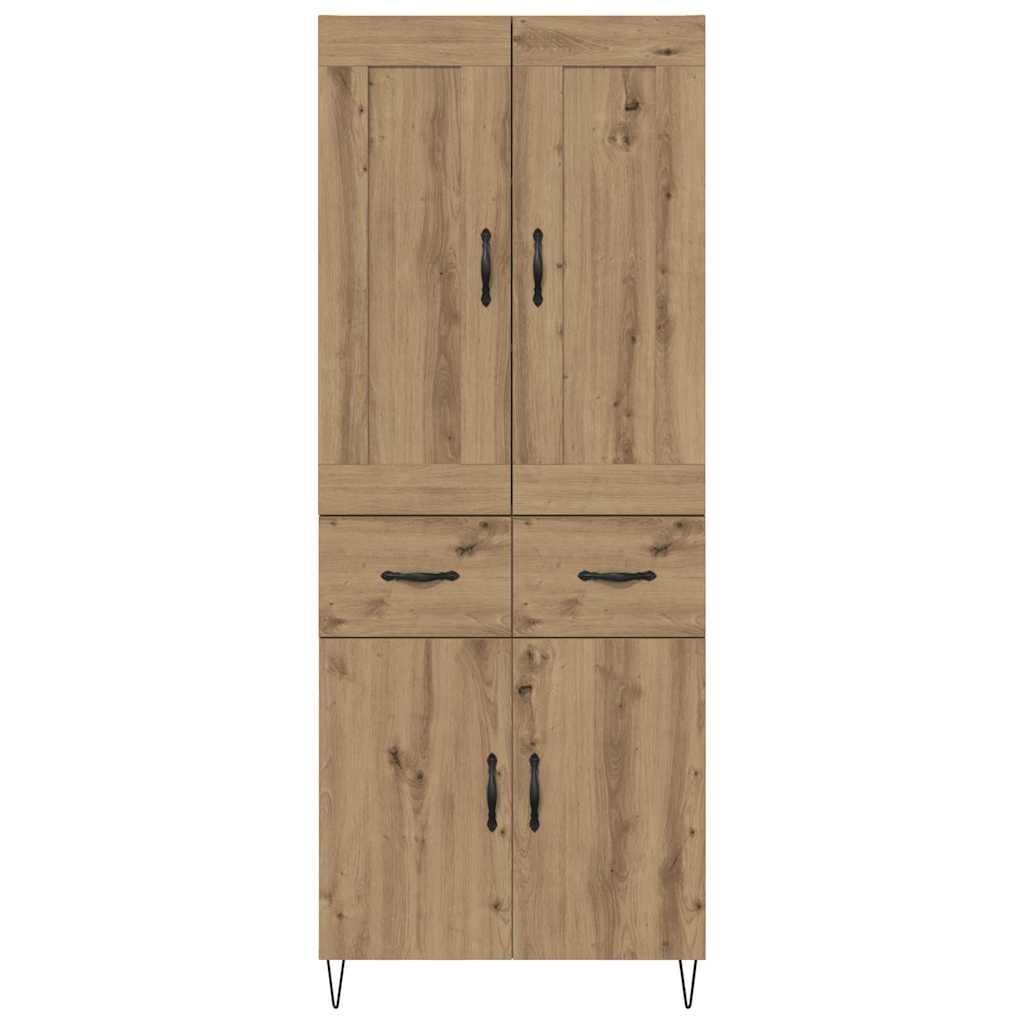 vidaXL Highboard Dąb rzemieślniczy 69,5 x 34 x 180 cm