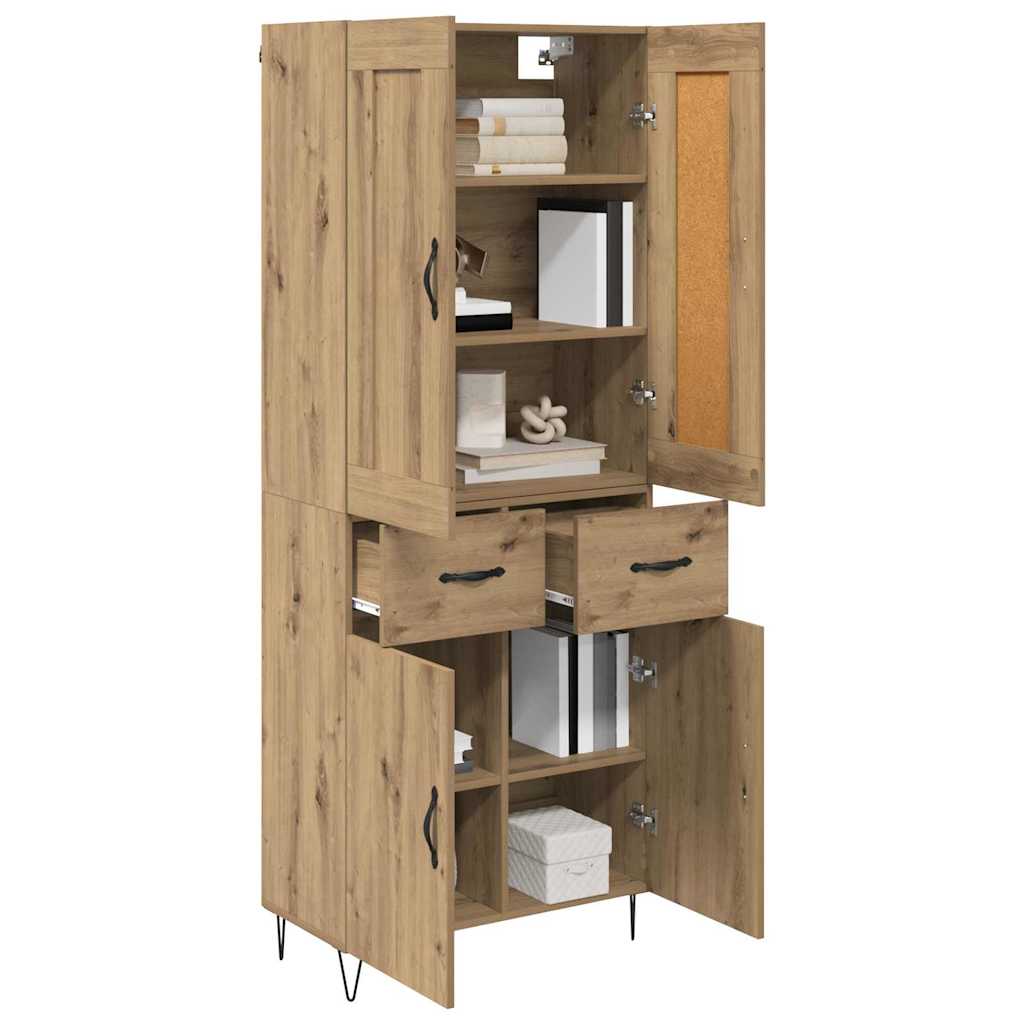 vidaXL Highboard Dąb rzemieślniczy 69,5 x 34 x 180 cm