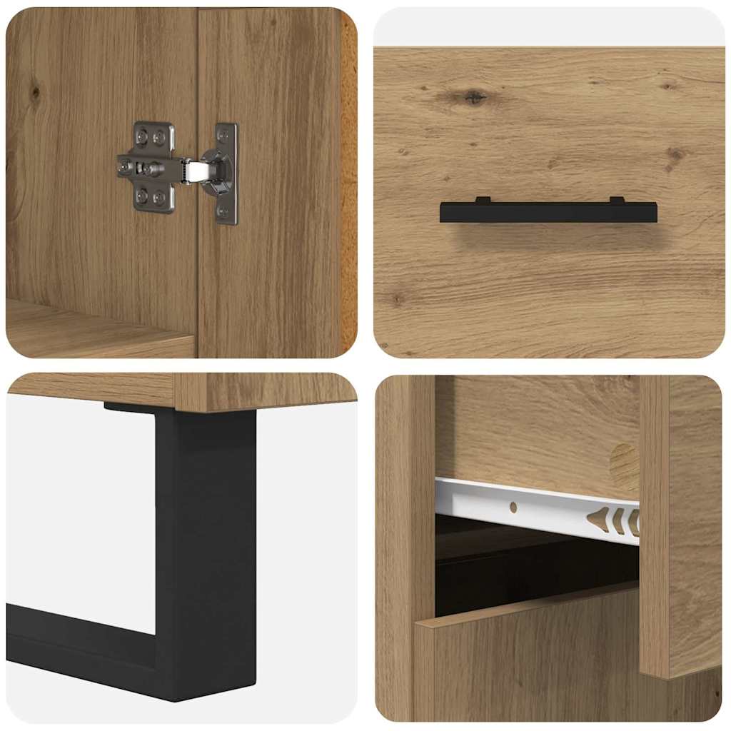 vidaXL Highboard 2 szt. Dąb rzemieślniczy 69,5 x 34 x 180 cm