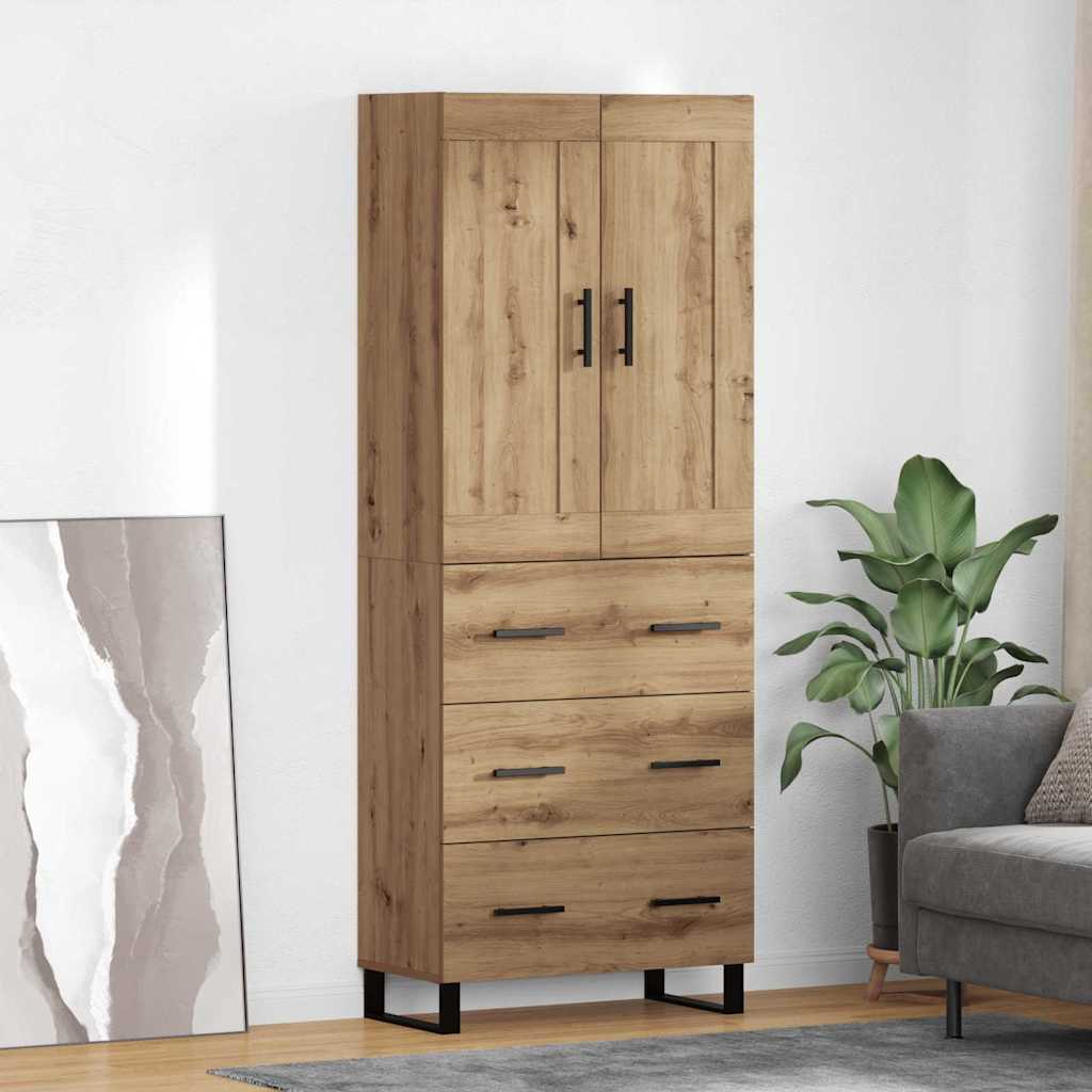 vidaXL Highboard 2 szt. Dąb rzemieślniczy 69,5 x 34 x 180 cm