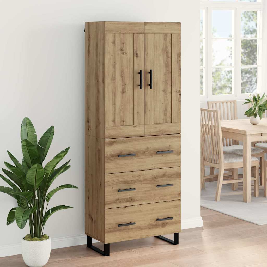 vidaXL Highboard 2 szt. Dąb rzemieślniczy 69,5 x 34 x 180 cm