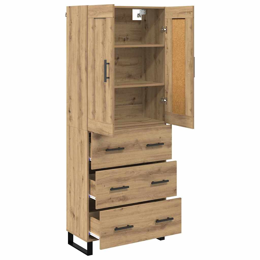vidaXL Highboard 2 szt. Dąb rzemieślniczy 69,5 x 34 x 180 cm