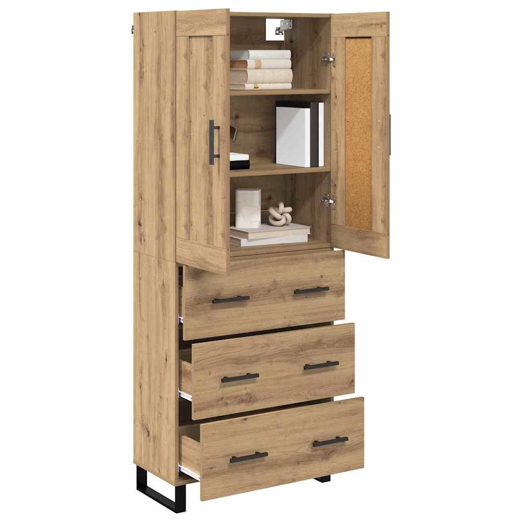 vidaXL Highboard 2 szt. Dąb rzemieślniczy 69,5 x 34 x 180 cm