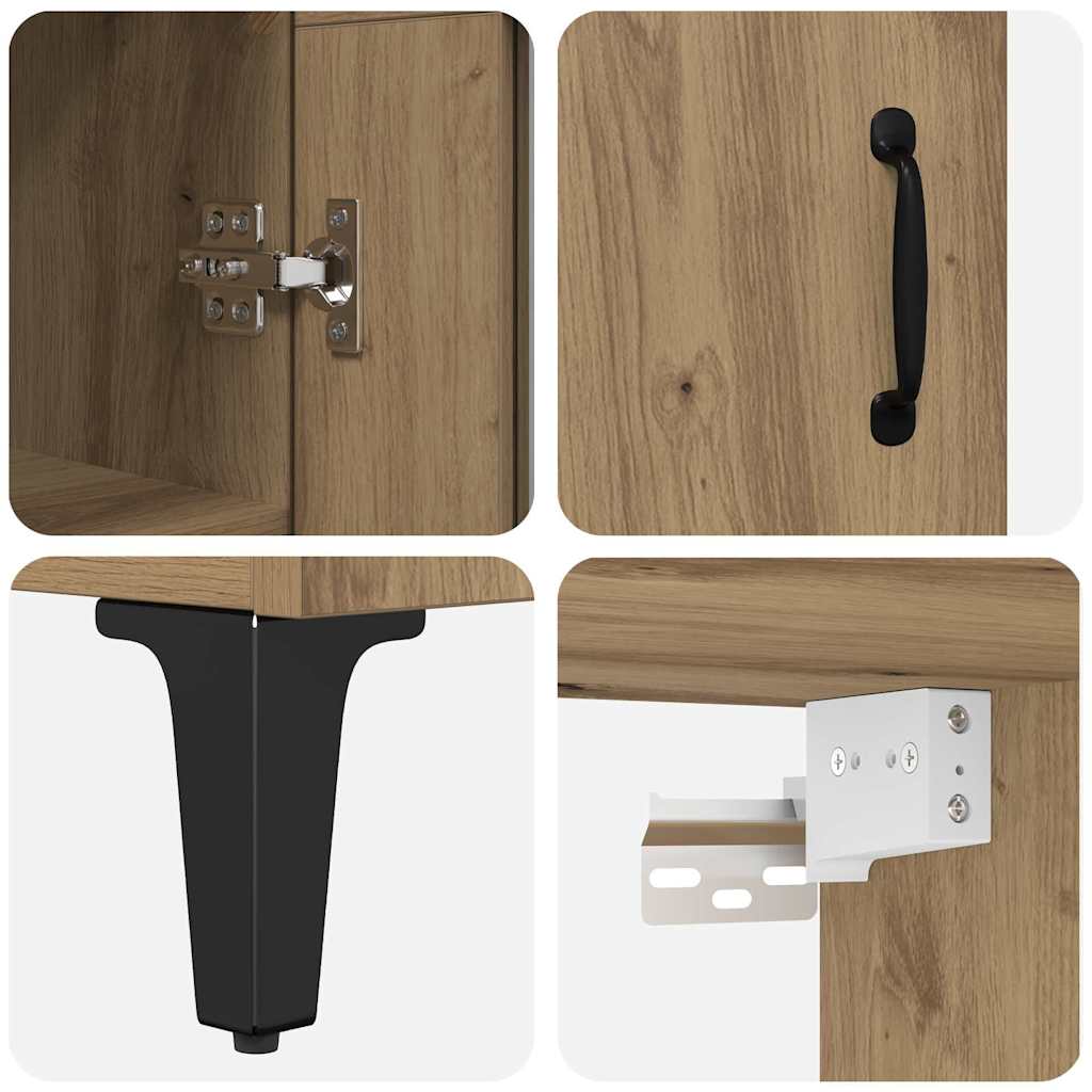 vidaXL Highboard Dąb rzemieślniczy 69,5 x 34 x 180 cm