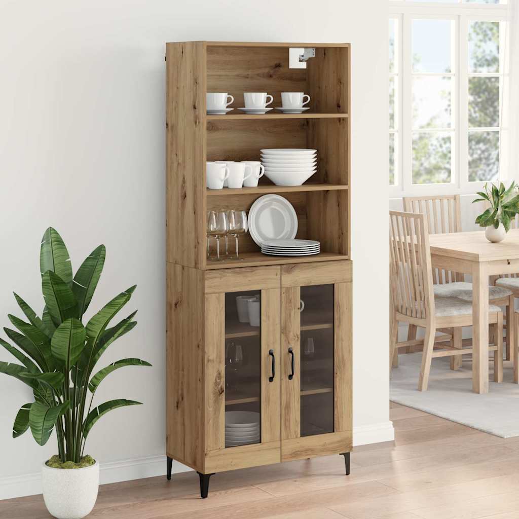 vidaXL Highboard Dąb rzemieślniczy 69,5 x 34 x 180 cm