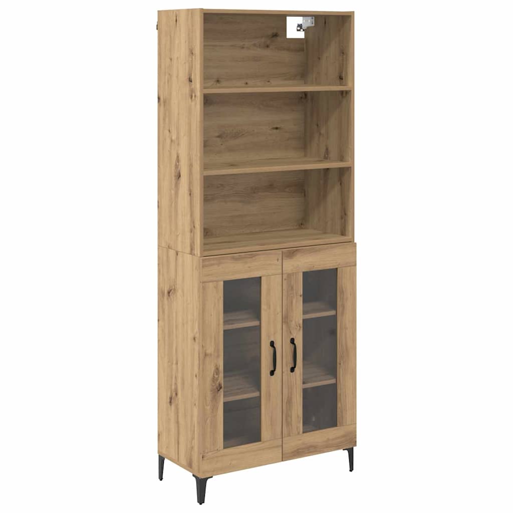 vidaXL Highboard Dąb rzemieślniczy 69,5 x 34 x 180 cm