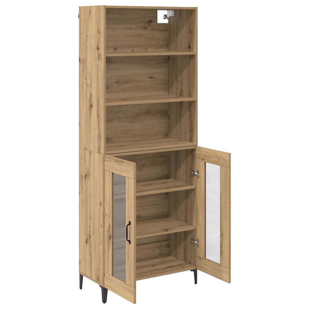 vidaXL Highboard Dąb rzemieślniczy 69,5 x 34 x 180 cm