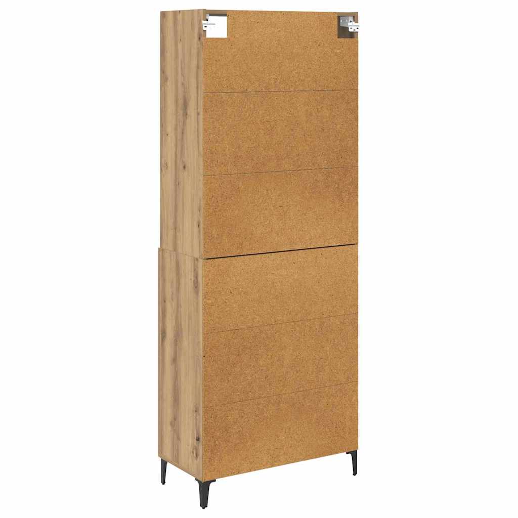 vidaXL Highboard Dąb rzemieślniczy 69,5 x 34 x 180 cm
