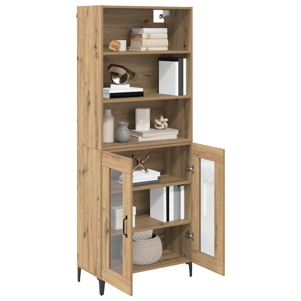 vidaXL Highboard Dąb rzemieślniczy 69,5 x 34 x 180 cm
