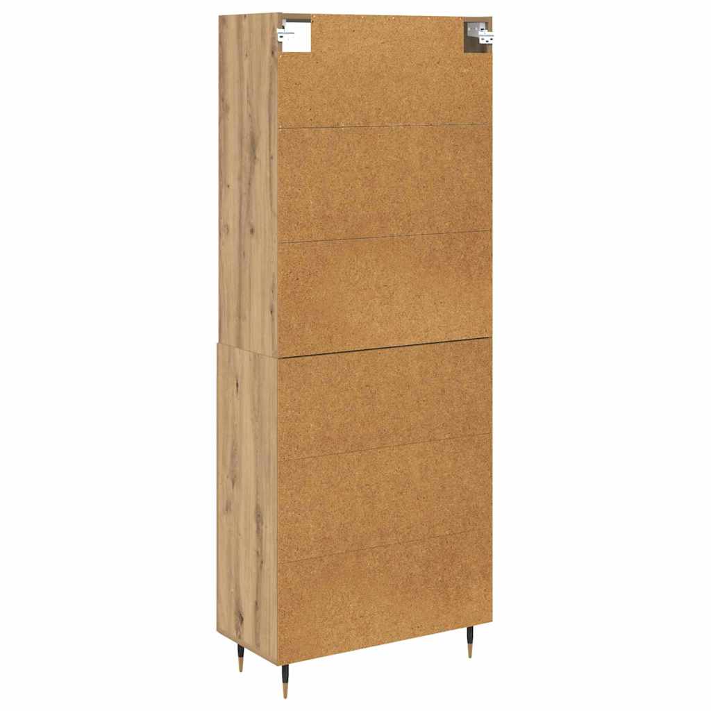 vidaXL Highboard Dąb rzemieślniczy 69,5 x 34 x 180 cm