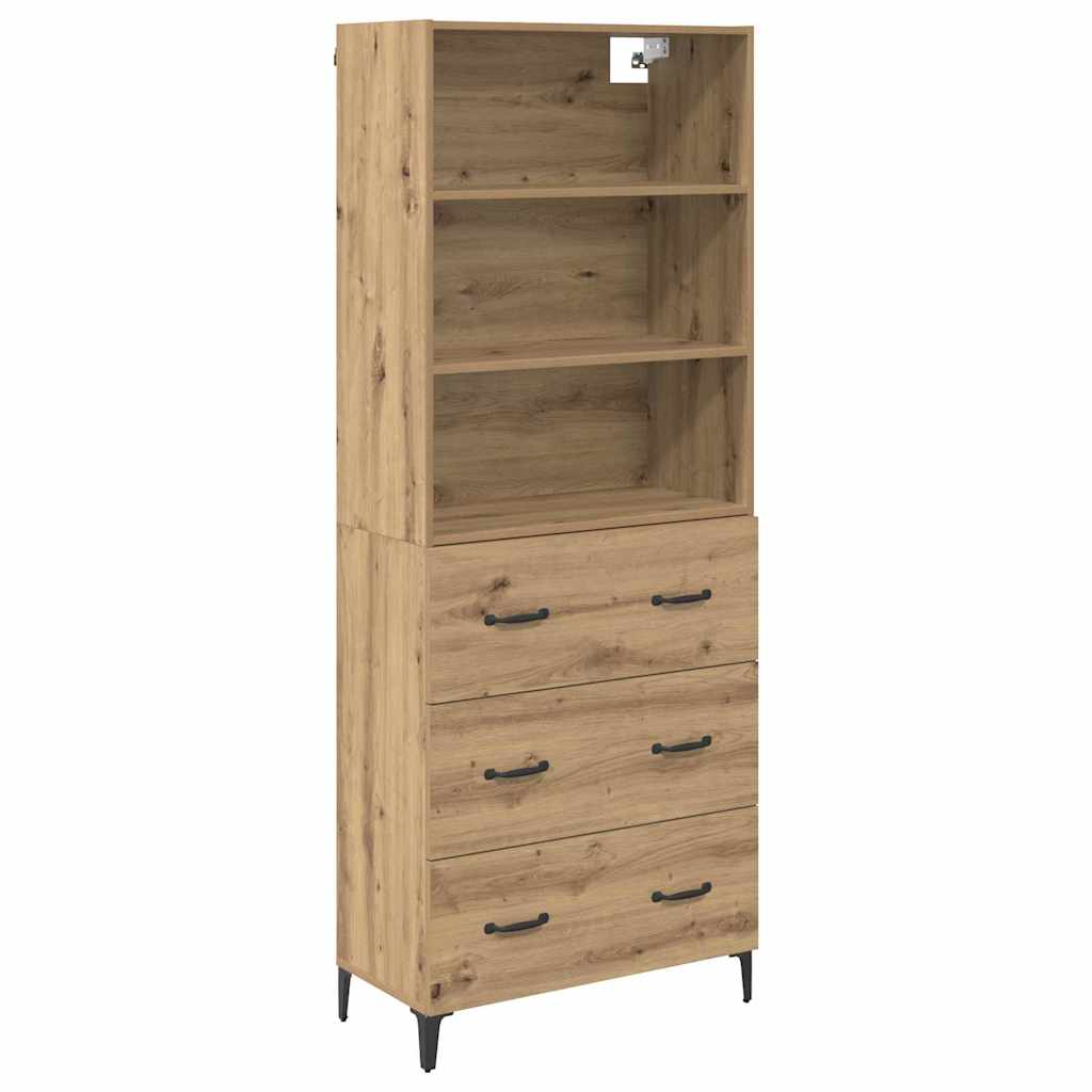 vidaXL Highboard z szufladą Dąb rzemieślniczy 69,5 x 34 x 180 cm