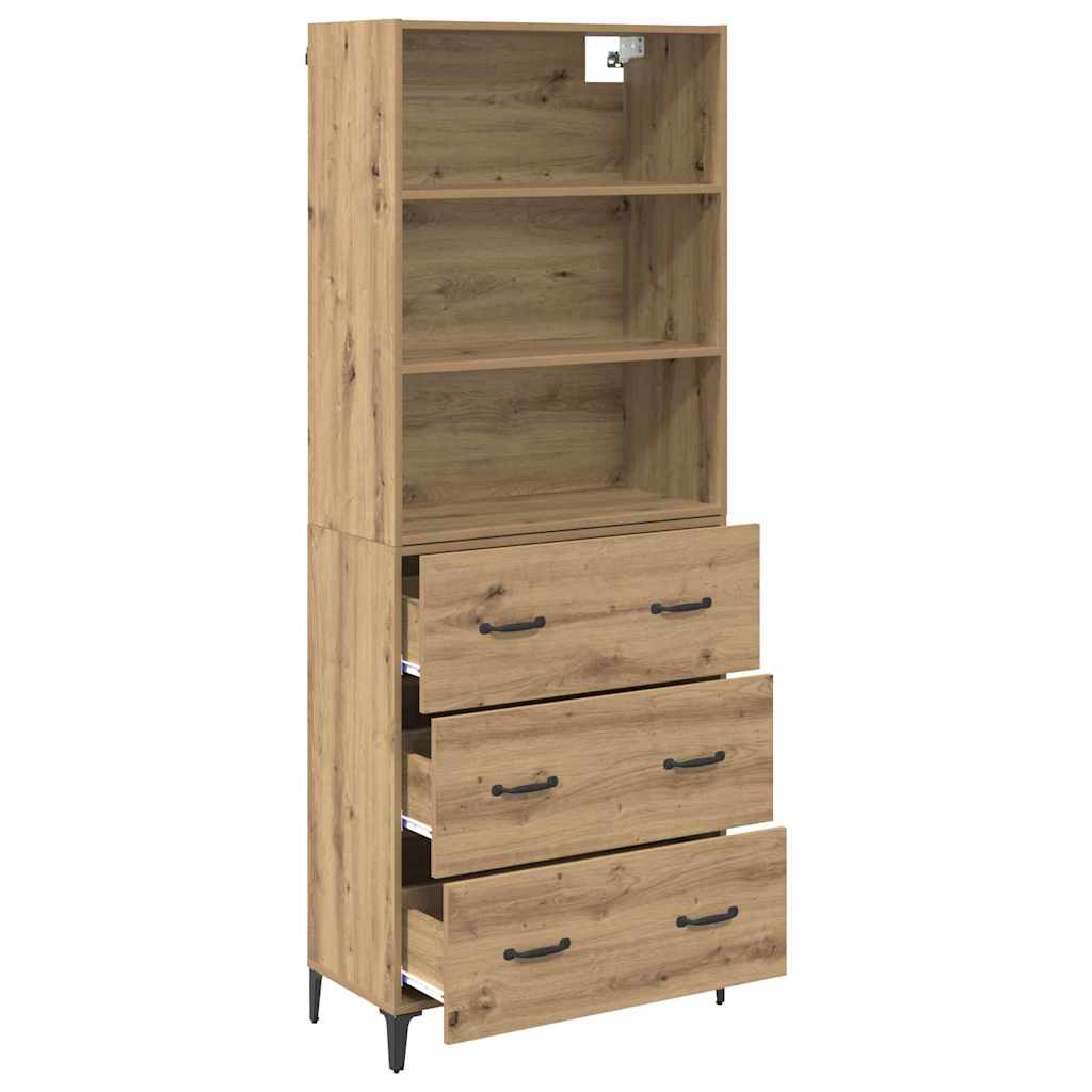 vidaXL Highboard z szufladą Dąb rzemieślniczy 69,5 x 34 x 180 cm