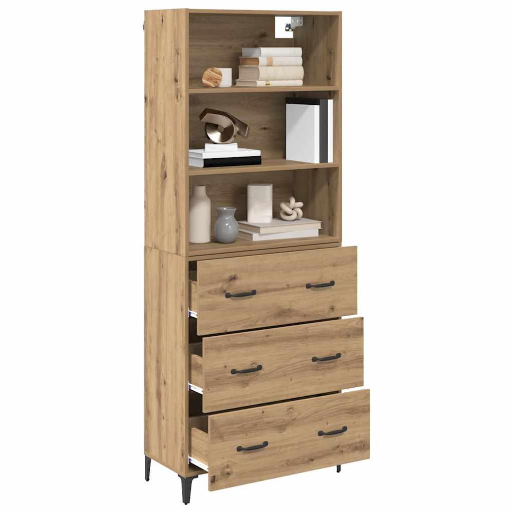 vidaXL Highboard z szufladą Dąb rzemieślniczy 69,5 x 34 x 180 cm