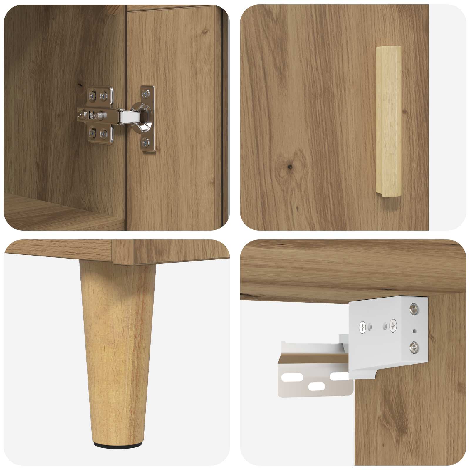 vidaXL Highboard Dąb rzemieślniczy 69,5 x 34 x 180 cm