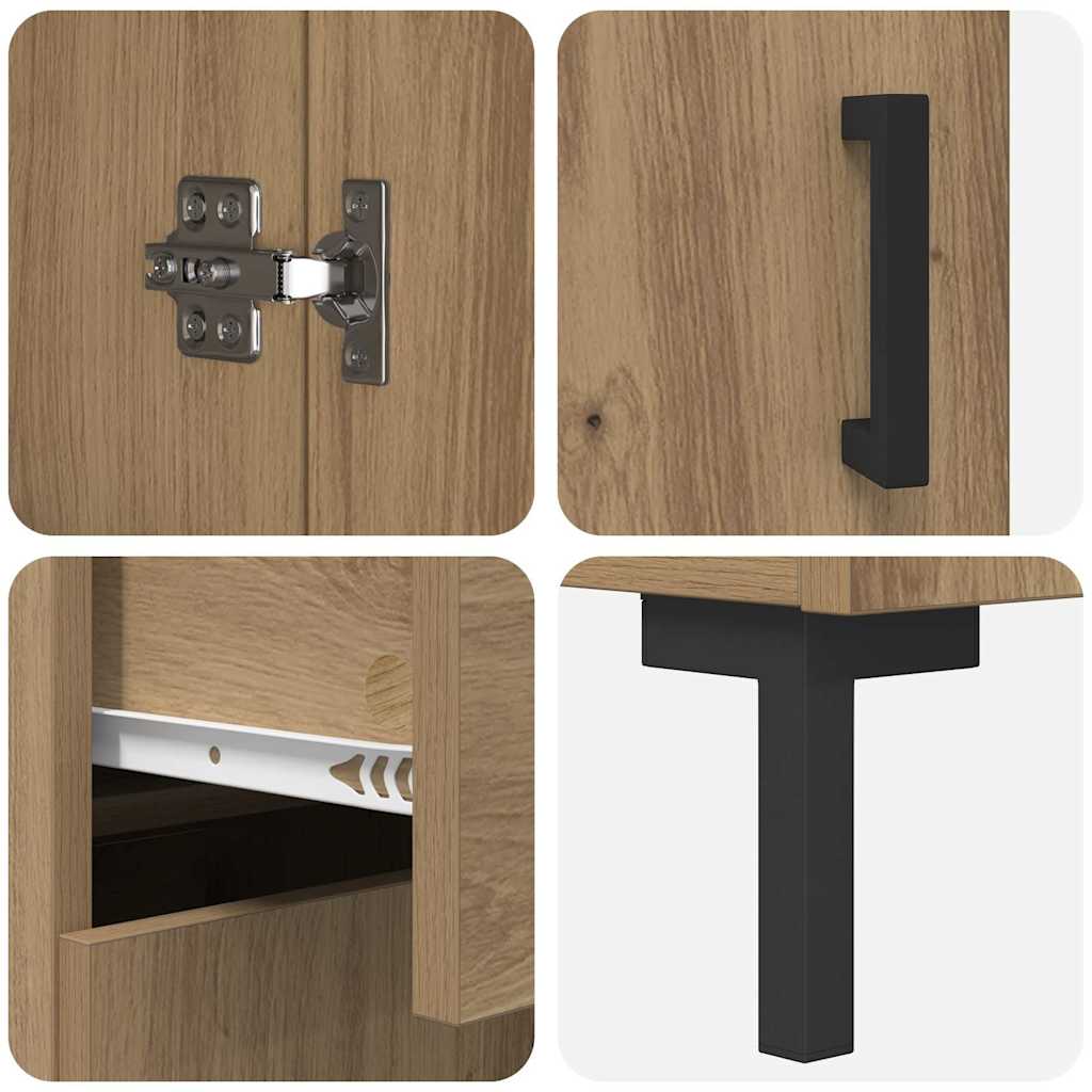 vidaXL Highboard 2 pcs Dąb rzemieślniczy Materiał drewnopochodny