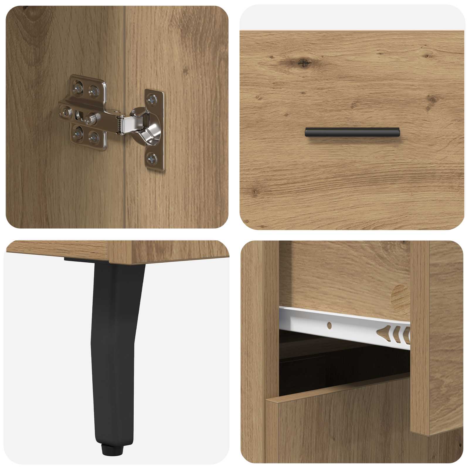 vidaXL Highboard 2 pcs Dąb rzemieślniczy 69,5 x 34 x 180 cm