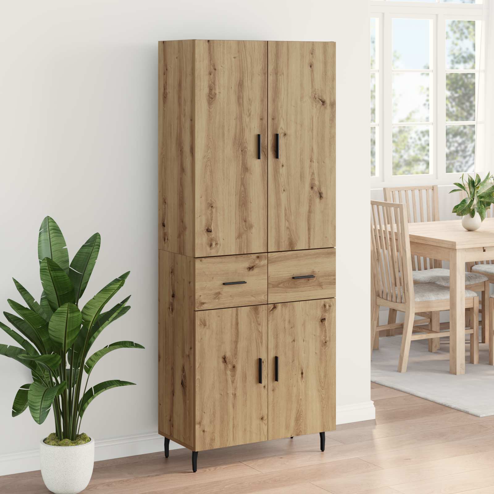 vidaXL Highboard 2 pcs Dąb rzemieślniczy 69,5 x 34 x 180 cm