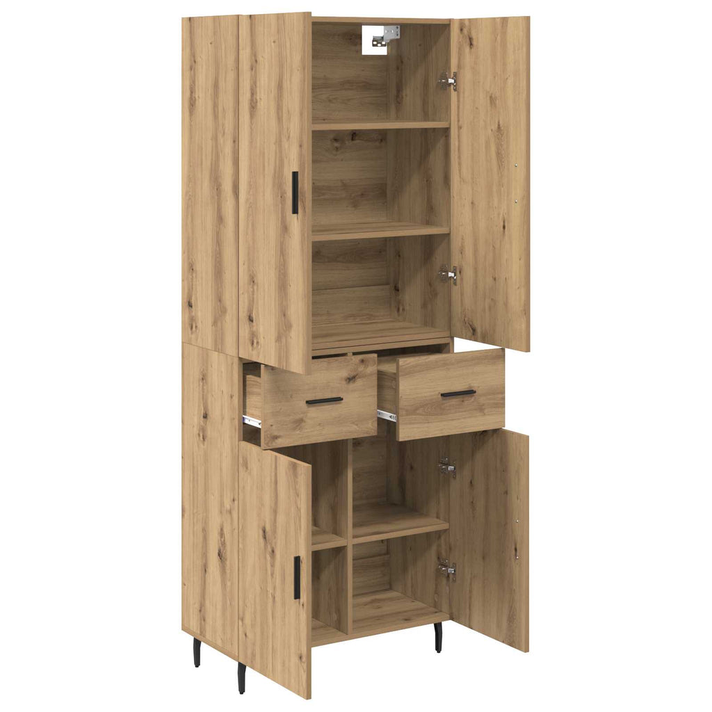 vidaXL Highboard 2 pcs Dąb rzemieślniczy 69,5 x 34 x 180 cm