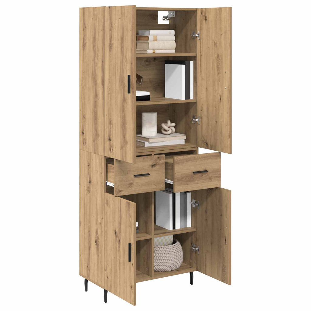 vidaXL Highboard 2 pcs Dąb rzemieślniczy 69,5 x 34 x 180 cm