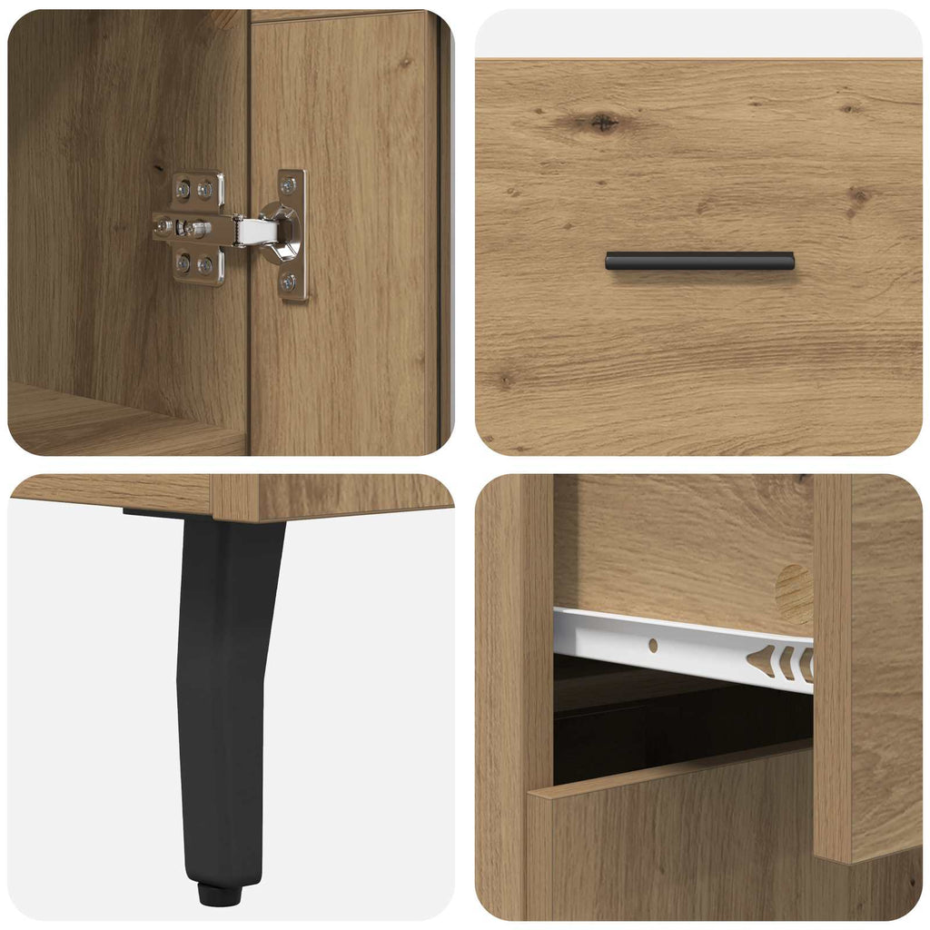 vidaXL Highboard 2 pcs Dąb rzemieślniczy Materiał drewnopochodny