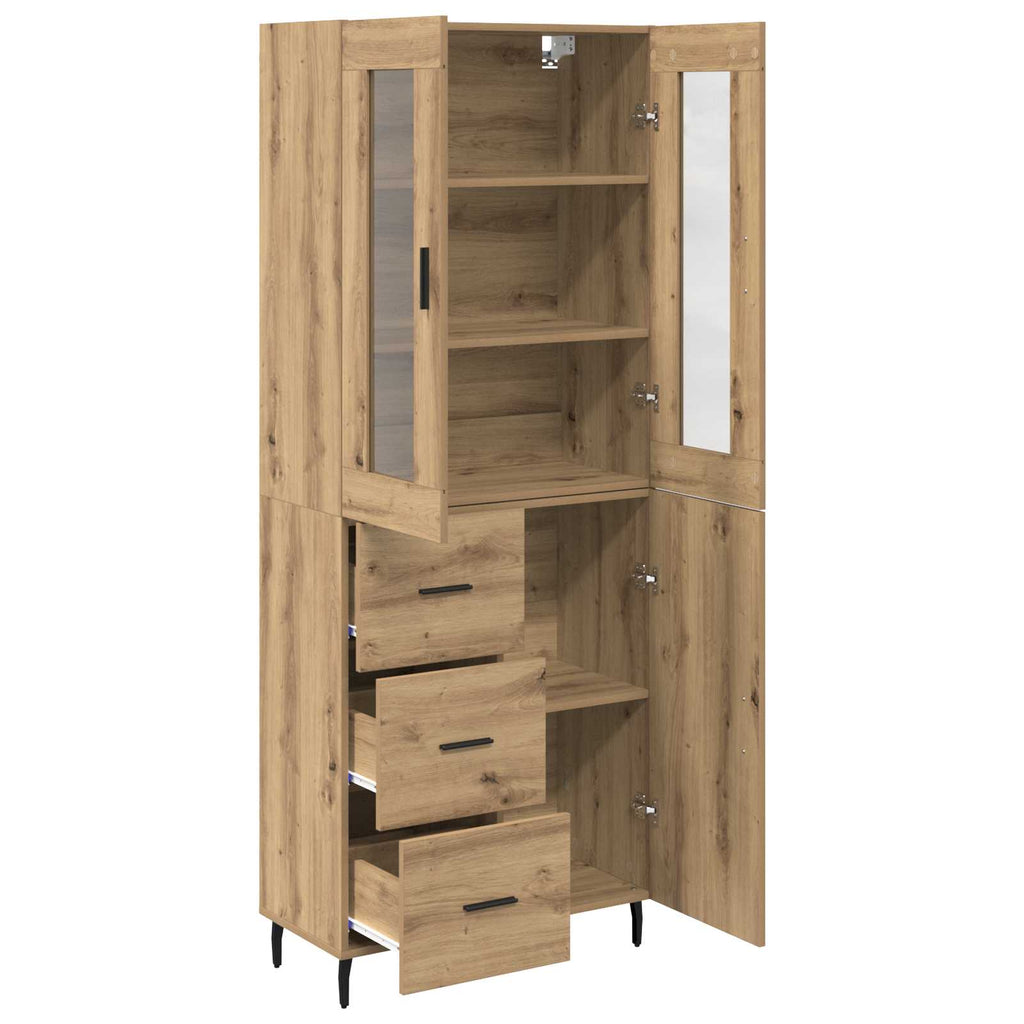 vidaXL Highboard 2 pcs Dąb rzemieślniczy Materiał drewnopochodny