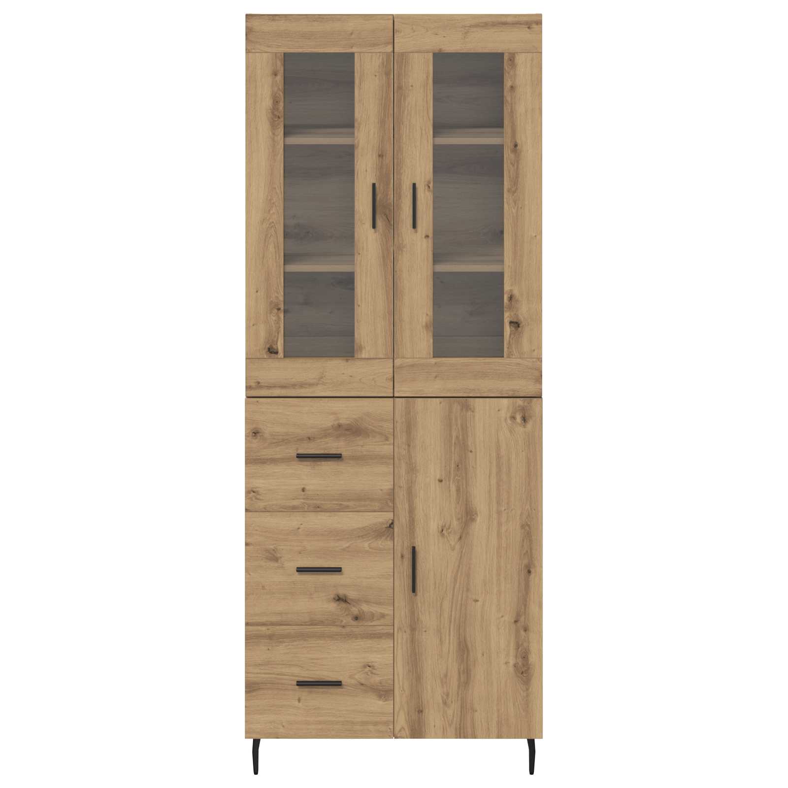 vidaXL Highboard 2 pcs Dąb rzemieślniczy Materiał drewnopochodny