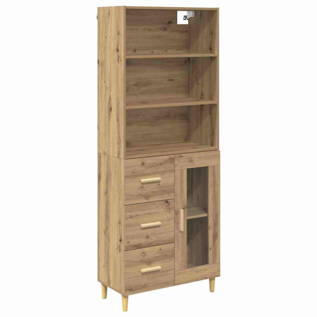 vidaXL Highboard z szufladą Dąb rzemieślniczy 69,5 x 34 x 180 cm