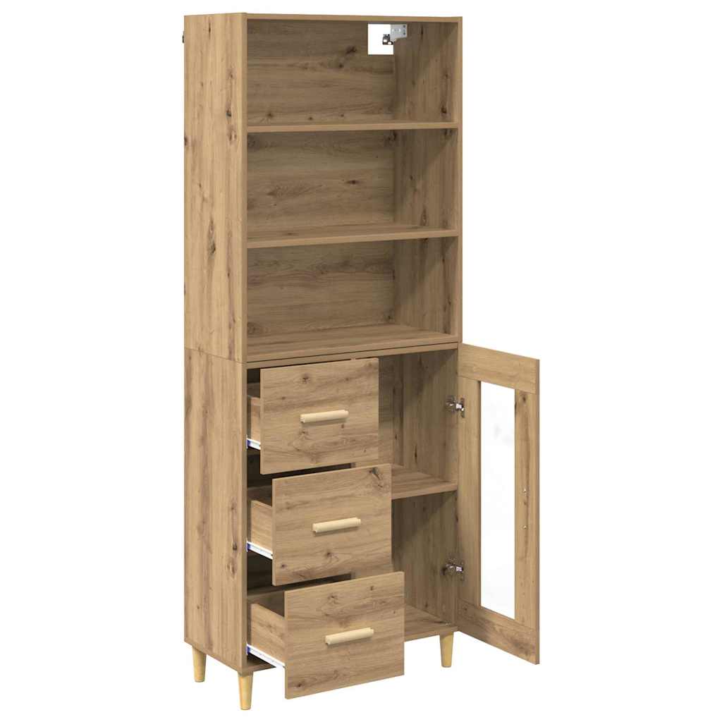 vidaXL Highboard z szufladą Dąb rzemieślniczy 69,5 x 34 x 180 cm