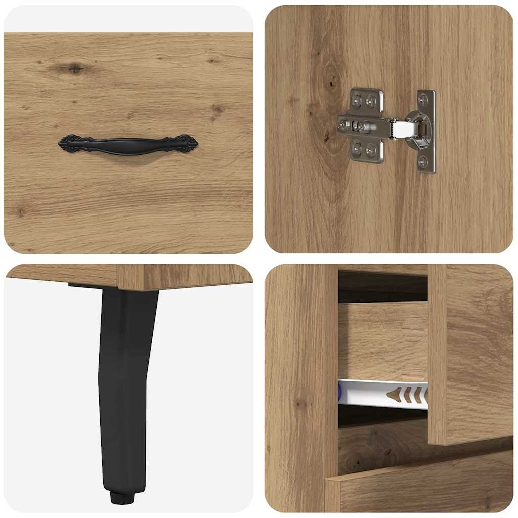 vidaXL Highboard 2 pcs Dąb rzemieślniczy 69,5 x 34 x 180 cm