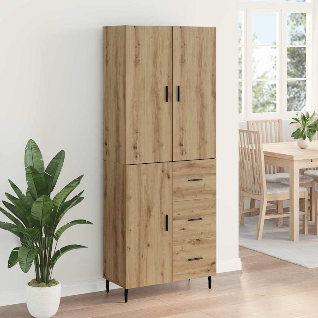 vidaXL Highboard 2 pcs Dąb rzemieślniczy 69,5 x 34 x 180 cm