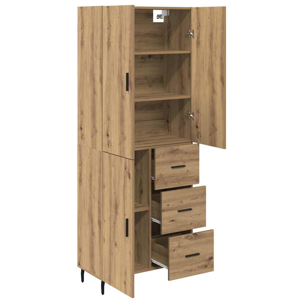 vidaXL Highboard 2 pcs Dąb rzemieślniczy 69,5 x 34 x 180 cm