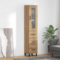 vidaXL Highboard z szufladą Dąb rzemieślniczy 34,5 x 34 x 180 cm