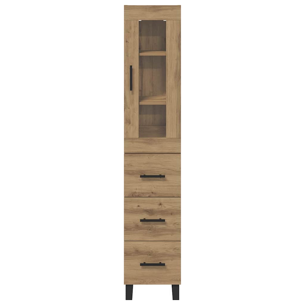 vidaXL Highboard z szufladą Dąb rzemieślniczy 34,5 x 34 x 180 cm