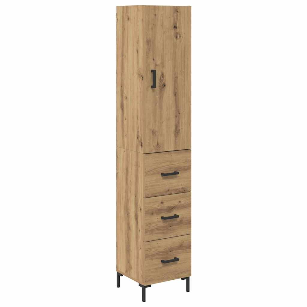 vidaXL Highboard z szufladą Dąb rzemieślniczy 69,5 x 34 x 180 cm