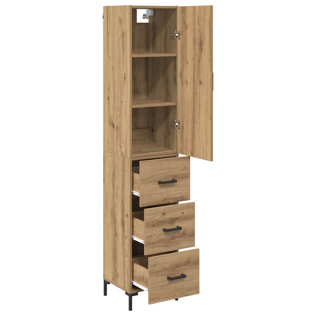 vidaXL Highboard z szufladą Dąb rzemieślniczy 69,5 x 34 x 180 cm