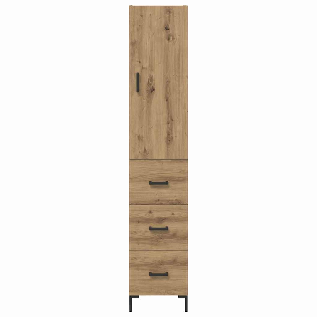 vidaXL Highboard z szufladą Dąb rzemieślniczy 69,5 x 34 x 180 cm