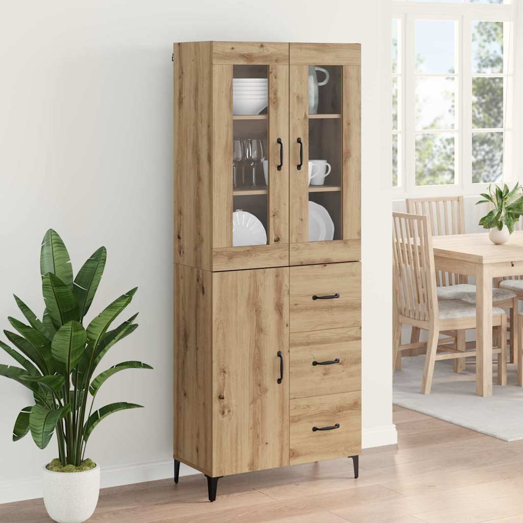 vidaXL Highboard z szufladą Dąb rzemieślniczy 69,5 x 34 x 180 cm