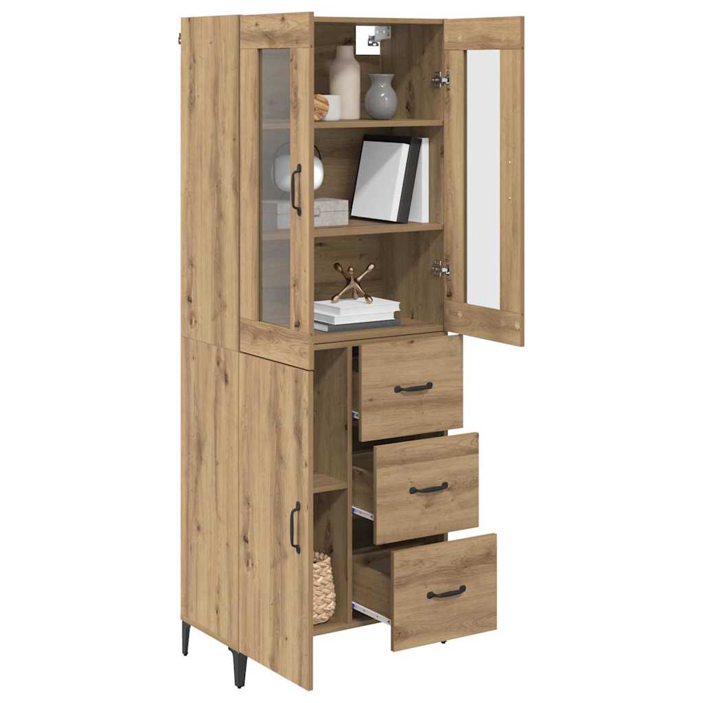 vidaXL Highboard z szufladą Dąb rzemieślniczy 69,5 x 34 x 180 cm