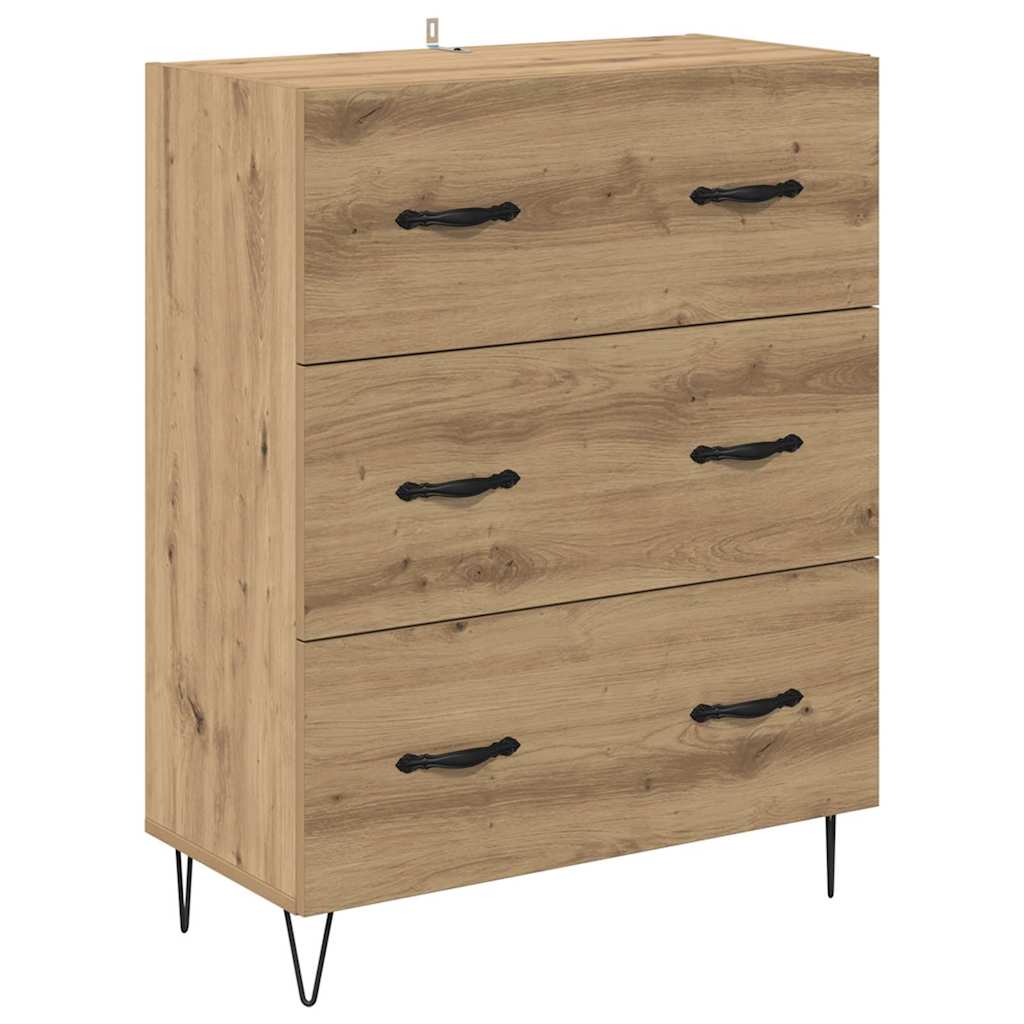vidaXL Highboard 2 pcs Dąb rzemieślniczy Drewno inżynieryjne i szkło