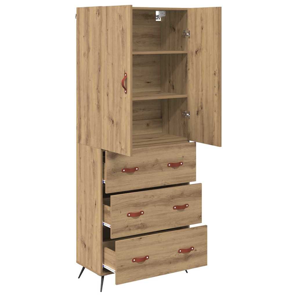 vidaXL Highboard z szufladą Dąb rzemieślniczy 69,5 x 34 x 180 cm
