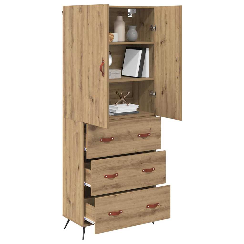 vidaXL Highboard z szufladą Dąb rzemieślniczy 69,5 x 34 x 180 cm