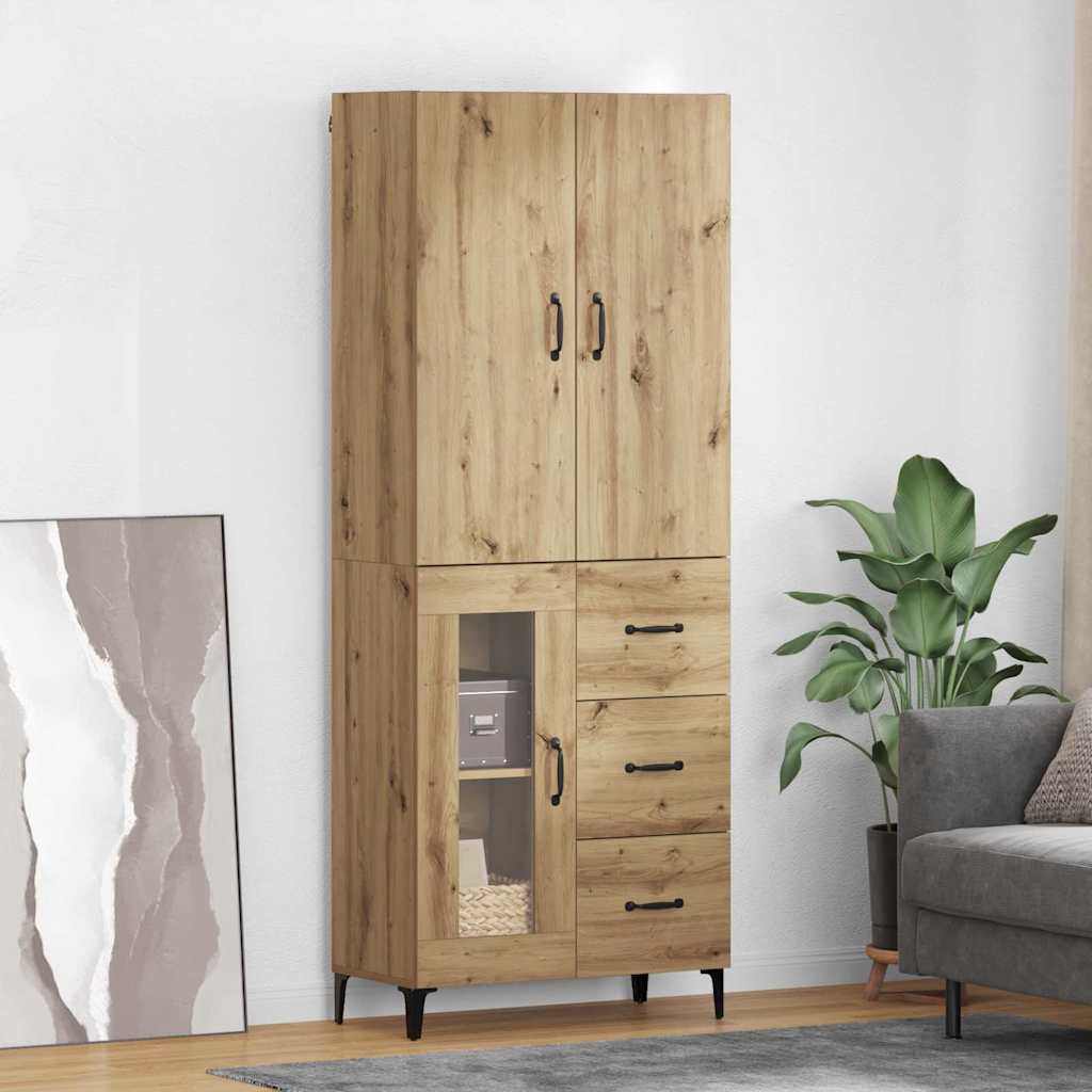 vidaXL Highboard z szufladą Dąb rzemieślniczy 69,5 x 34 x 180 cm