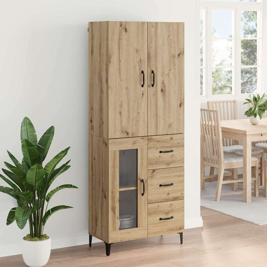 vidaXL Highboard z szufladą Dąb rzemieślniczy 69,5 x 34 x 180 cm