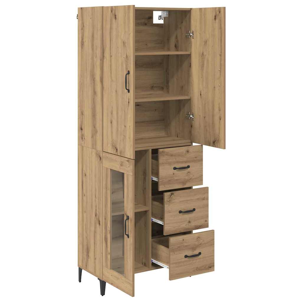 vidaXL Highboard z szufladą Dąb rzemieślniczy 69,5 x 34 x 180 cm
