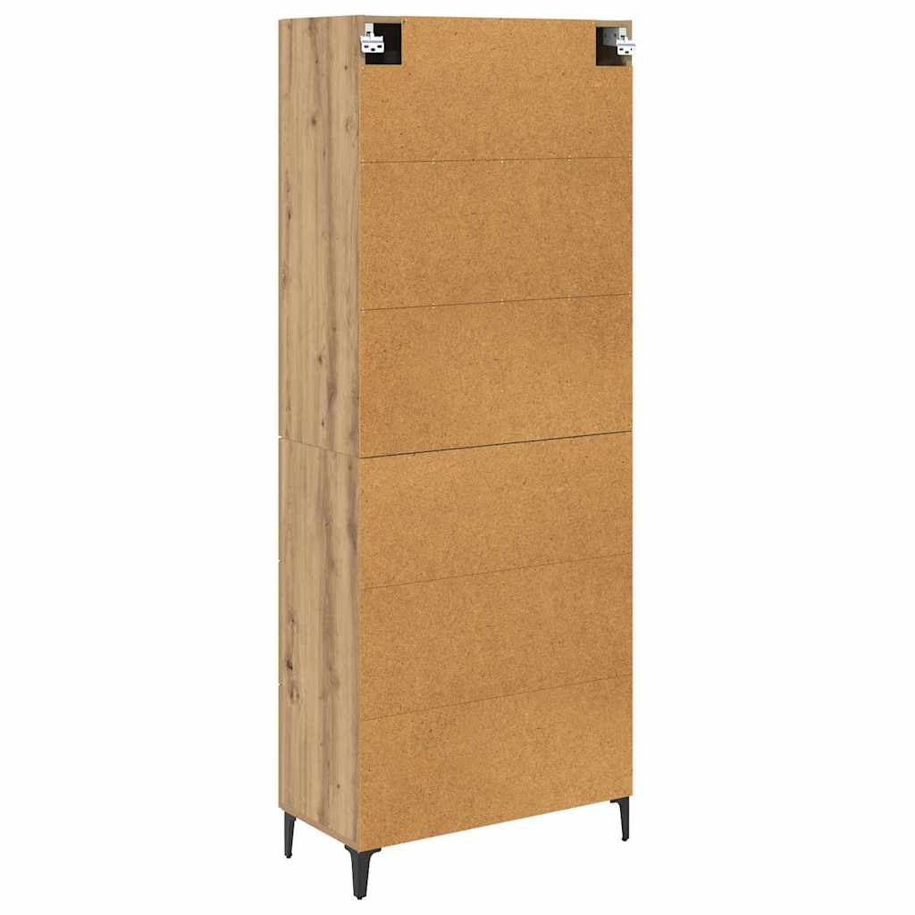 vidaXL Highboard z szufladą Dąb rzemieślniczy 69,5 x 34 x 180 cm
