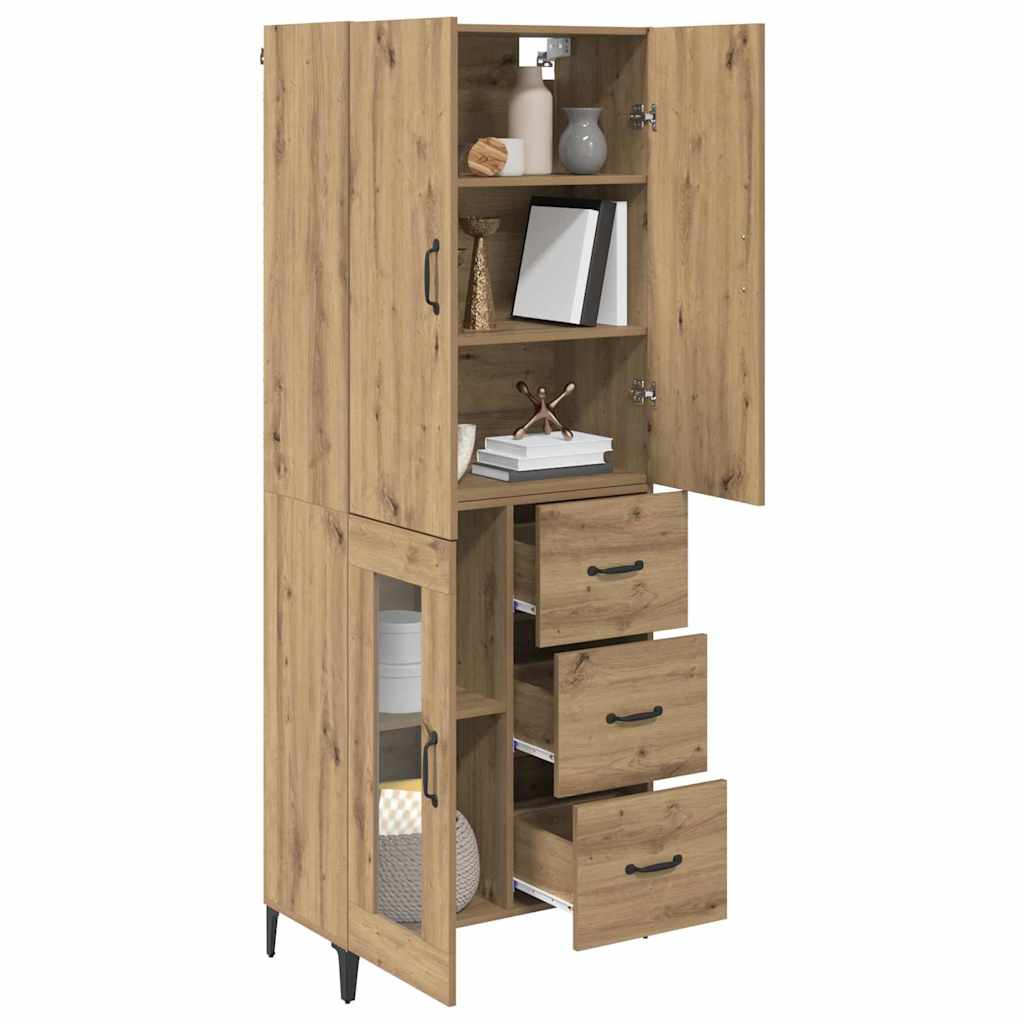vidaXL Highboard z szufladą Dąb rzemieślniczy 69,5 x 34 x 180 cm