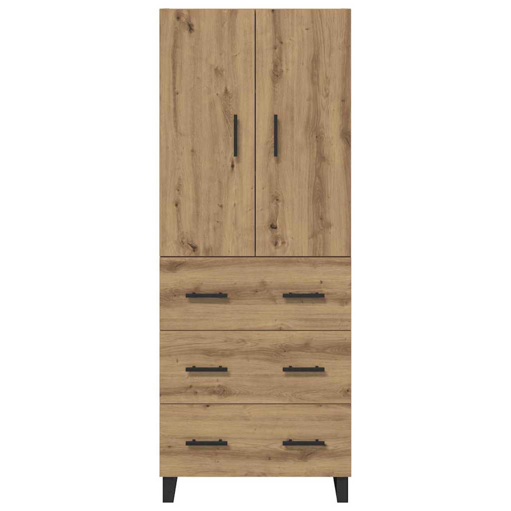 vidaXL Highboard z szufladą 2 pcs Dąb rzemieślniczy 69,5 x 34 x 180 cm