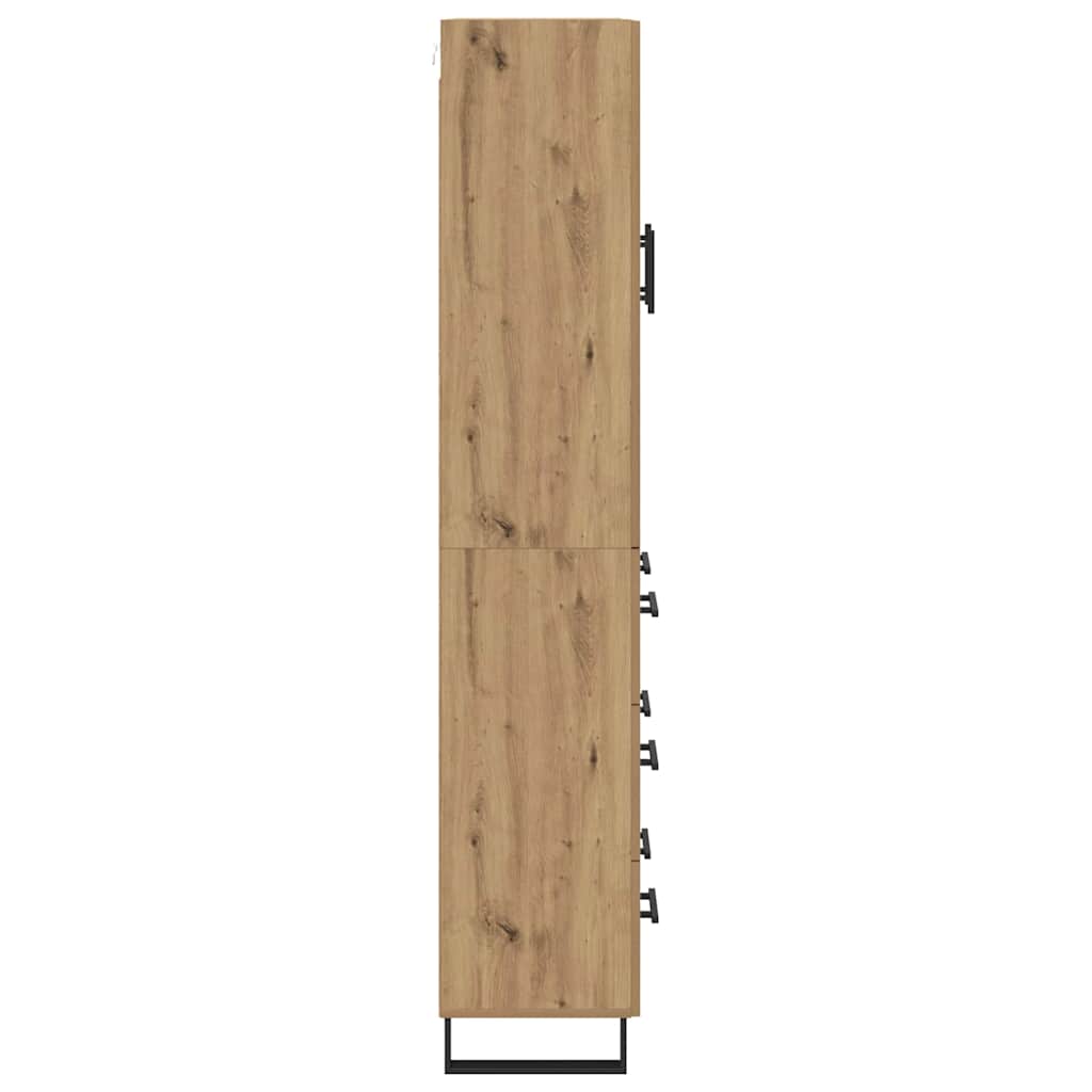 vidaXL Highboard z szufladą 2 pcs Dąb rzemieślniczy 69,5 x 34 x 180 cm
