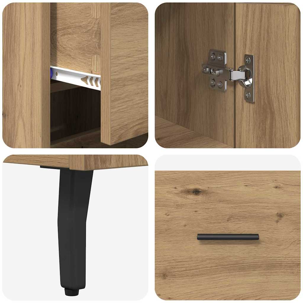 vidaXL Highboard z szufladą Dąb rzemieślniczy 34,5 x 34 x 180 cm